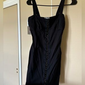 Bodycon dress with gold ring details